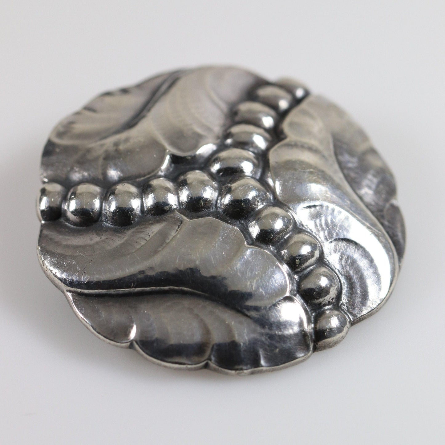 Georg Jensen Jewelry | Large Grape Art Nouveau Silver Vintage Brooch 82C - Carmel Fine Silver Jewelry