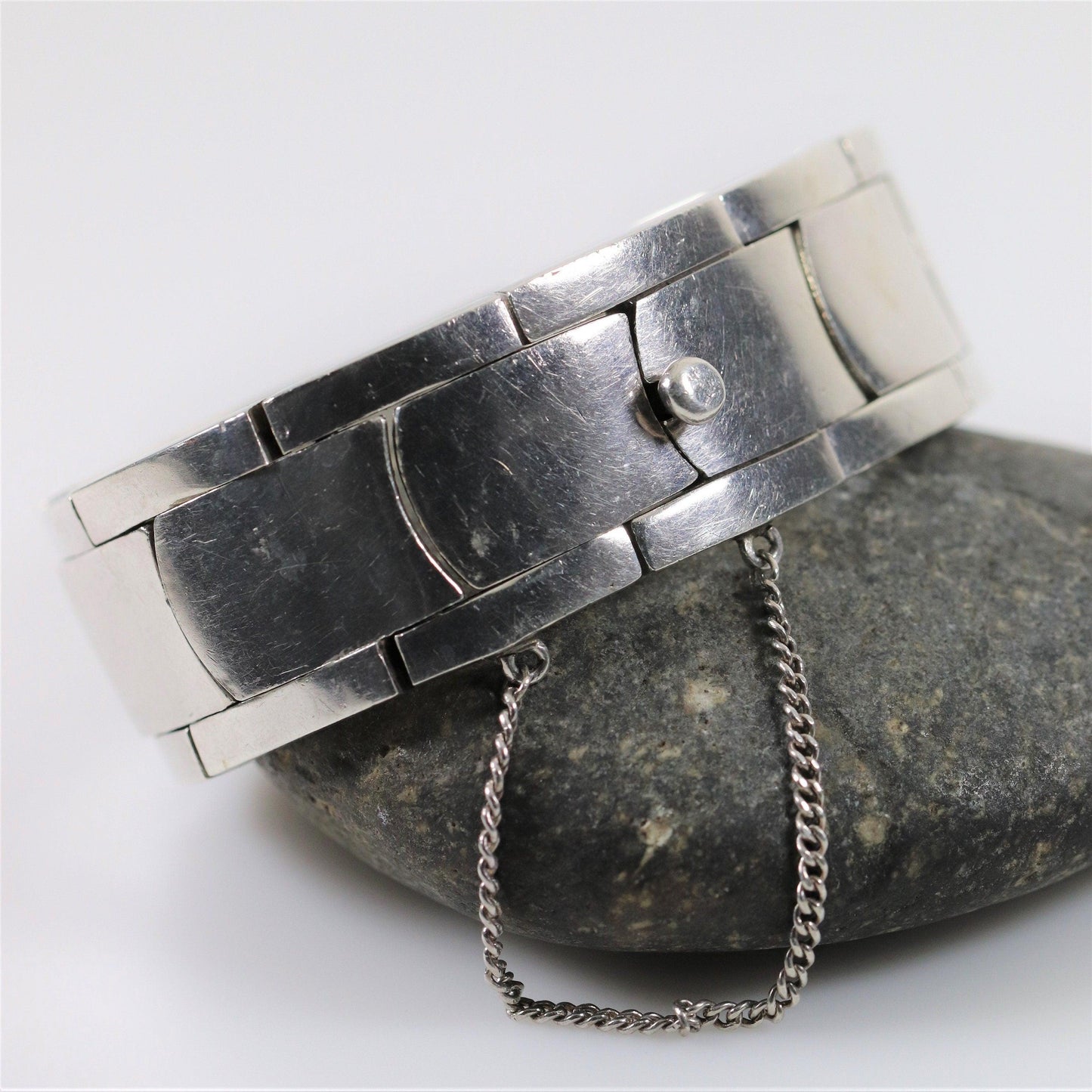 SOLD OUT: Antonio Pineda Bracelet | Taxco Mid-Century Modernist Panel | Vintage 970 Sterling Silver Mexico - Carmel FSJ